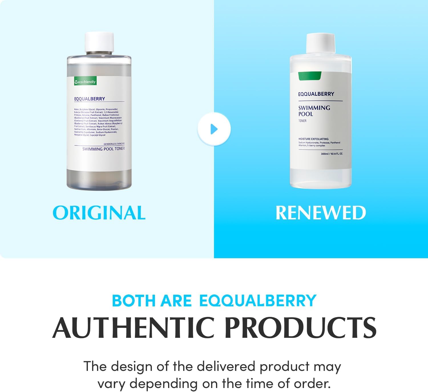 EQQUALBERRY Swimming Pool Face Toner 300ml - Gentle Daily Exfoliating 3