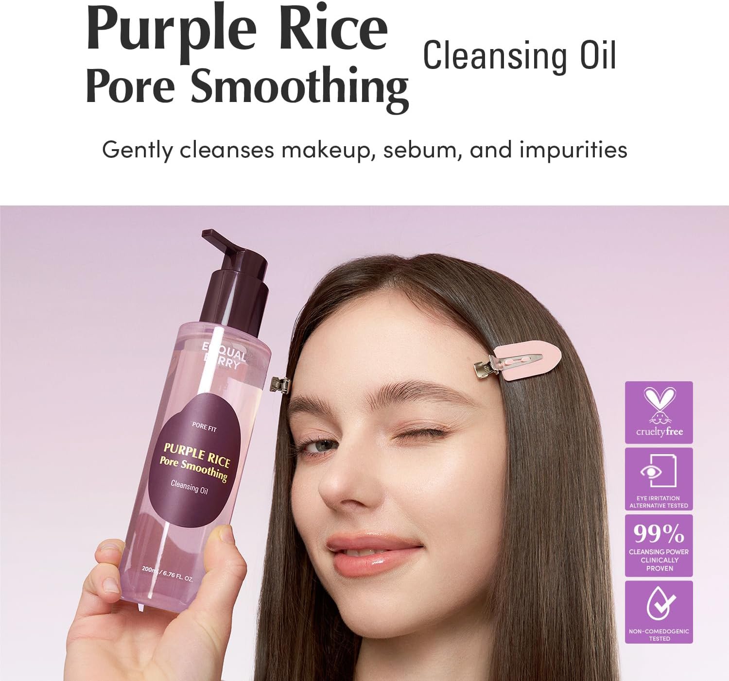 EQQUALBERRY Purple Rice Pore Smoothing Cleansing Oil 3