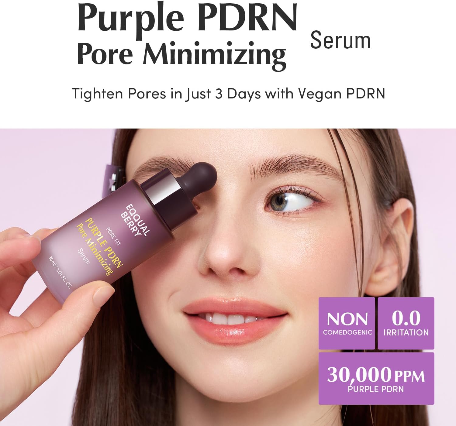 EQQUALBERRY Purple PDRN Pore Minimising Serum - Vegan Collagen & Peptides  2