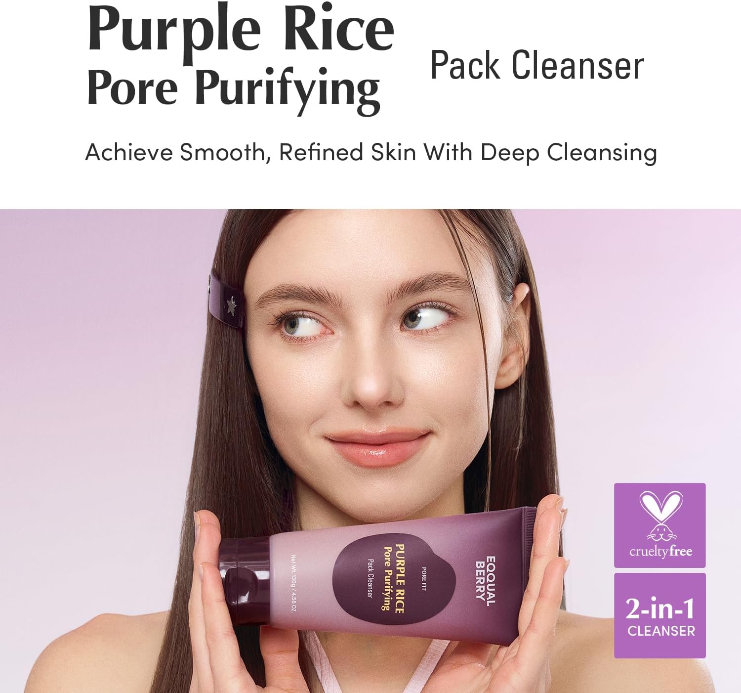 EQQUALBERRY Purple Rice Pore Purifying Pack Cleanser -130G 2