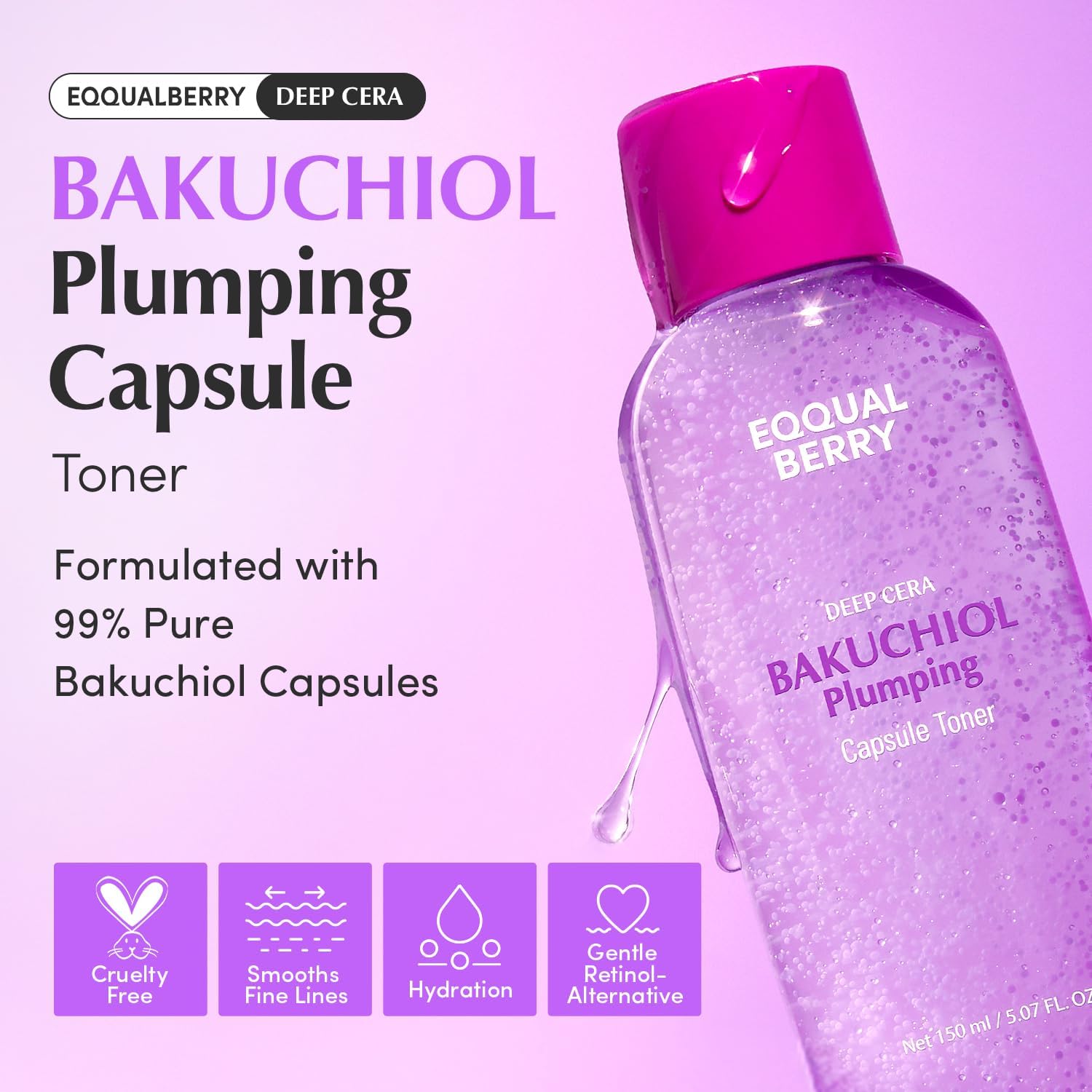 EQQUALBERRY Bakuchiol Plumping Capsule Toner 150 ml 2