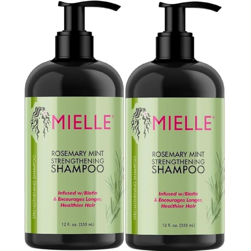 Mielle Rosemary Mint Shampoo with Biotin, Promotes Hair Growth, Strengthens Weak and Brittle Hair, Deep Cleanses Scalp, 355ml (Pack of 2)