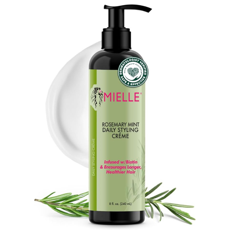 Mielle Organics Rosemary Mint Multi-Vitamin Daily Styling Creme For Curly Hair Definition, Paraben And Silicone Free, 240 ml