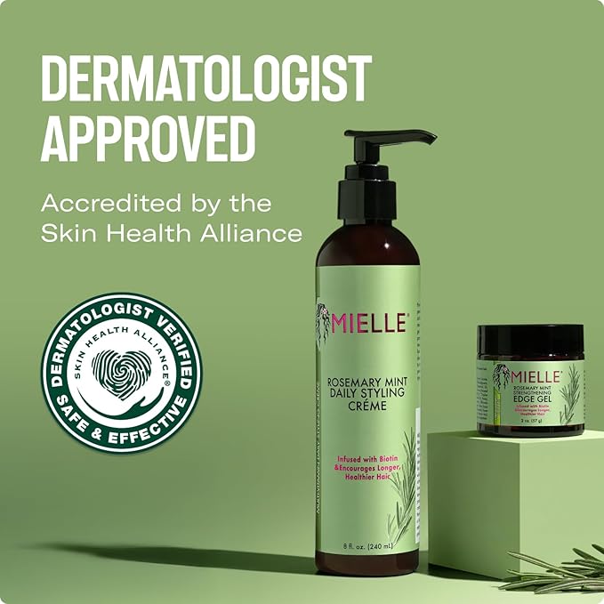 Mielle Organics Rosemary Mint Multi-Vitamin Daily Styling Creme For Curly Hair Definition, Paraben And Silicone Free, 240 ml 3