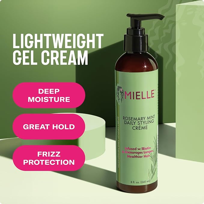Mielle Organics Rosemary Mint Multi-Vitamin Daily Styling Creme For Curly Hair Definition, Paraben And Silicone Free, 240 ml 4