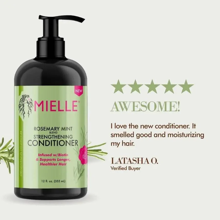 Mielle Organics Rosemary Mint Strengthening Set | Full Hair Care Bundle 5