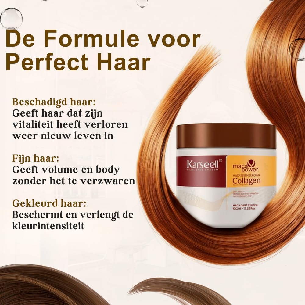 Karseell Collagen Hair Mask & Argan Oil Serum Set 4