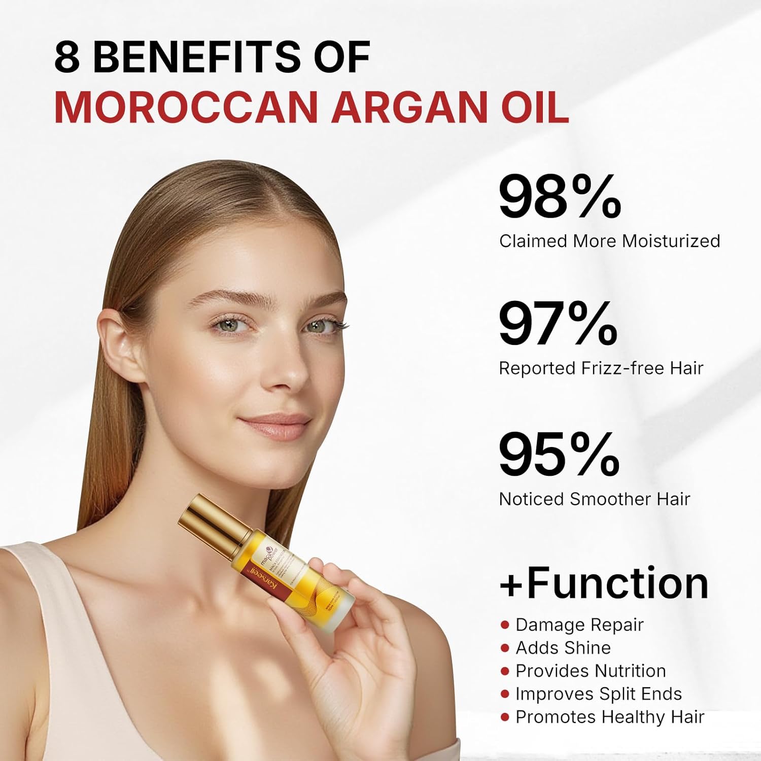 Karseell Argan Oil for Hair Healing Cold Pressed Weightless Moroccan Oil Hair Oil for Dry Damaged Hair 50ml 2