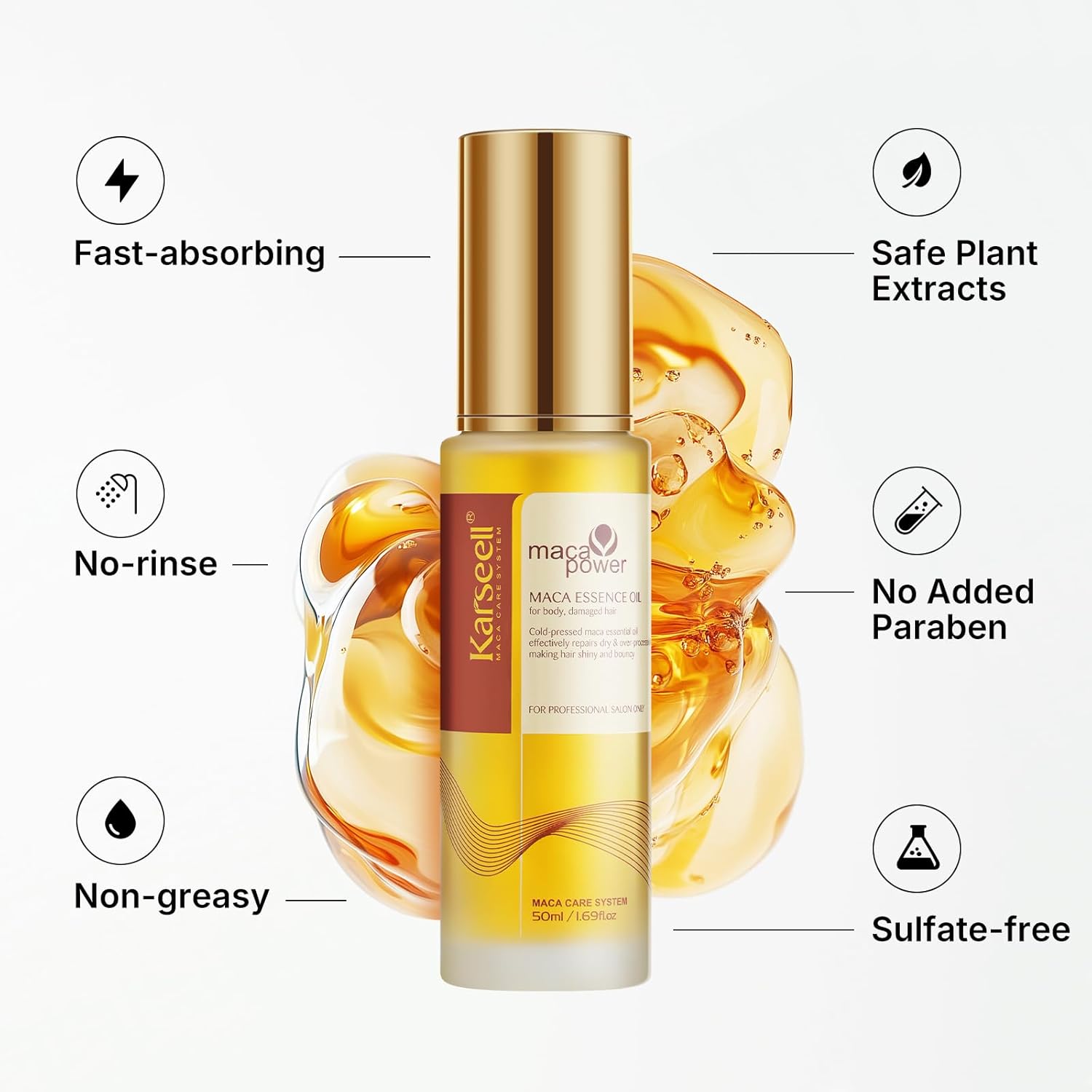 Karseell Argan Oil for Hair Healing Cold Pressed Weightless Moroccan Oil Hair Oil for Dry Damaged Hair 50ml 4