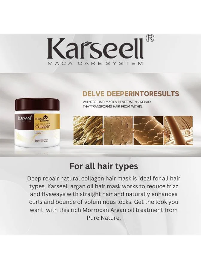 Karseell Argan Oil Deep Repair Shampoo, Conditioner & Hair Mask Set 5