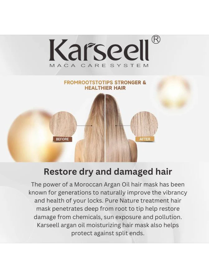 Karseell Argan Oil Deep Repair Shampoo, Conditioner & Hair Mask Set 9