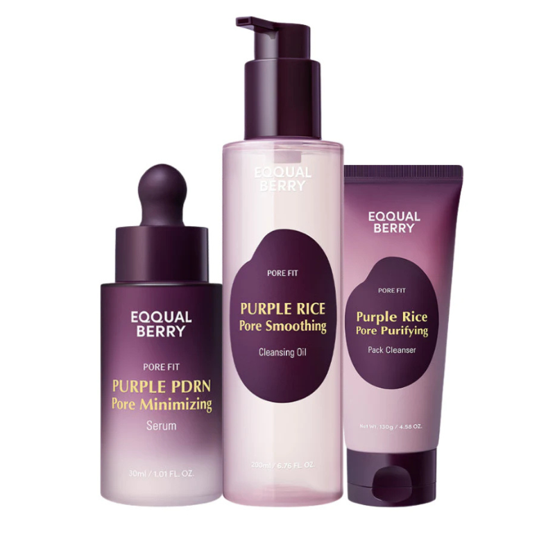 Eqqualberry Purple Rice Pore Smoothing Cleansing Oil Set