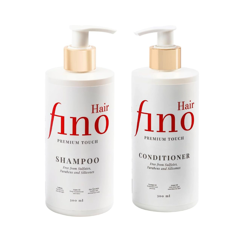 fino Hair Premium Set - Natural Shampoo + Conditioner for Healthy, Shiny Hair