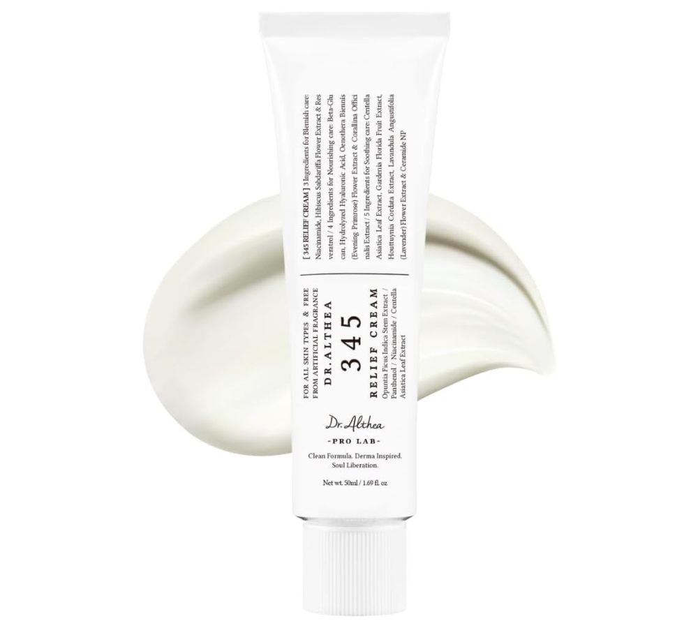 Dr.Althea 345 Relief Cream, Daily Face Moisturizer, Blemish Relief Care, Soothing Recovery & Moisture, Korean Vegan Skin Care for All Skin Types, 50ml (Pack of 1)