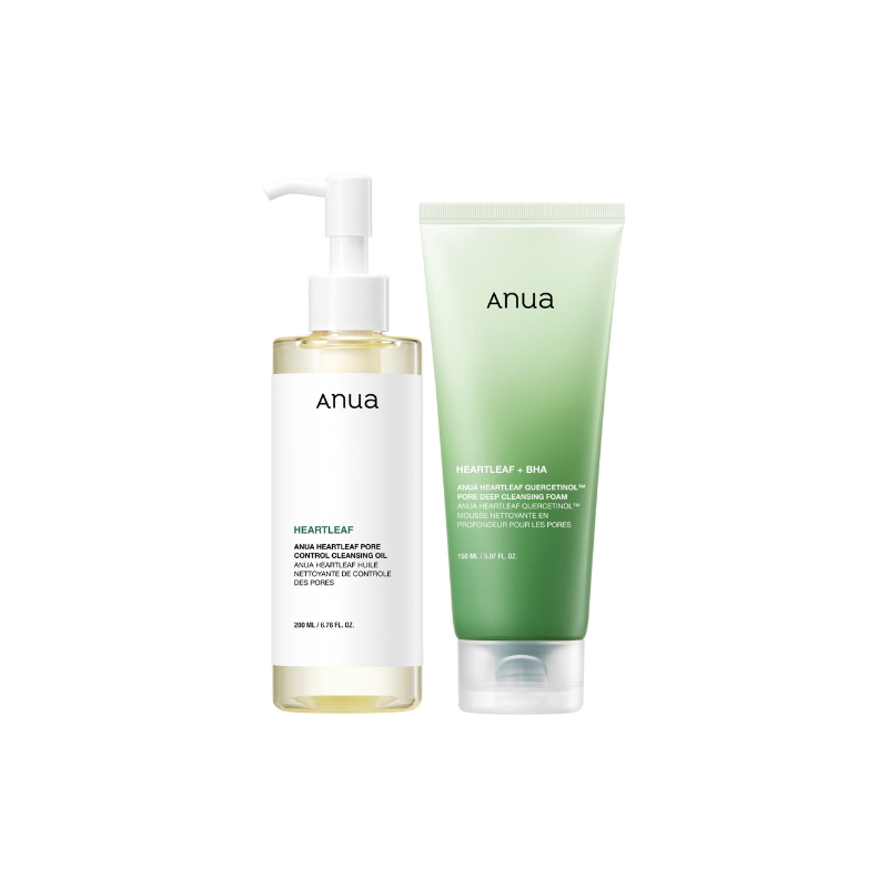 Anua Heartleaf Pore Control Cleansing Oil & Deep Cleansing Foam
