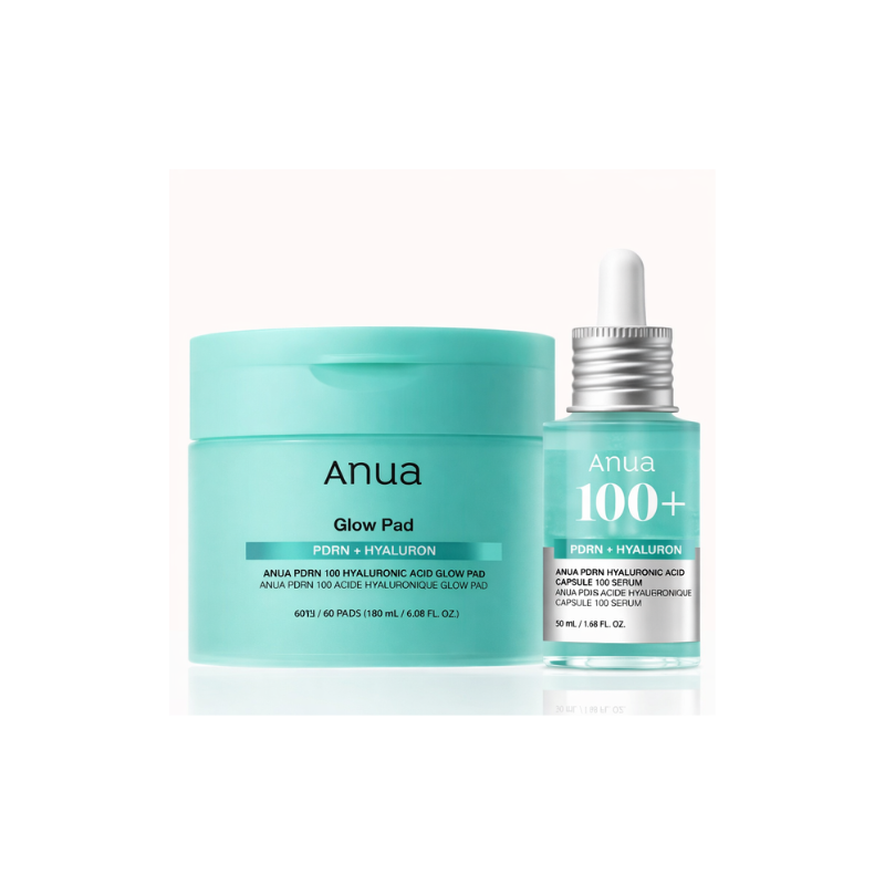 PDRN Hyaluronic Acid Serum & Glow Pad Set Intense Hydration & Radiance
