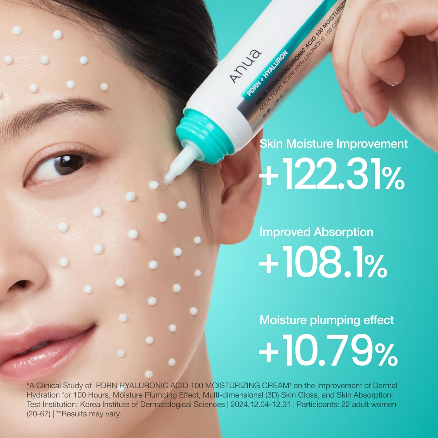 ANUA PDRN Hyaluronic Acid 100 Moisturising Cream Lightweight Moisturising Cream with Salmon PDRN 60ml 2