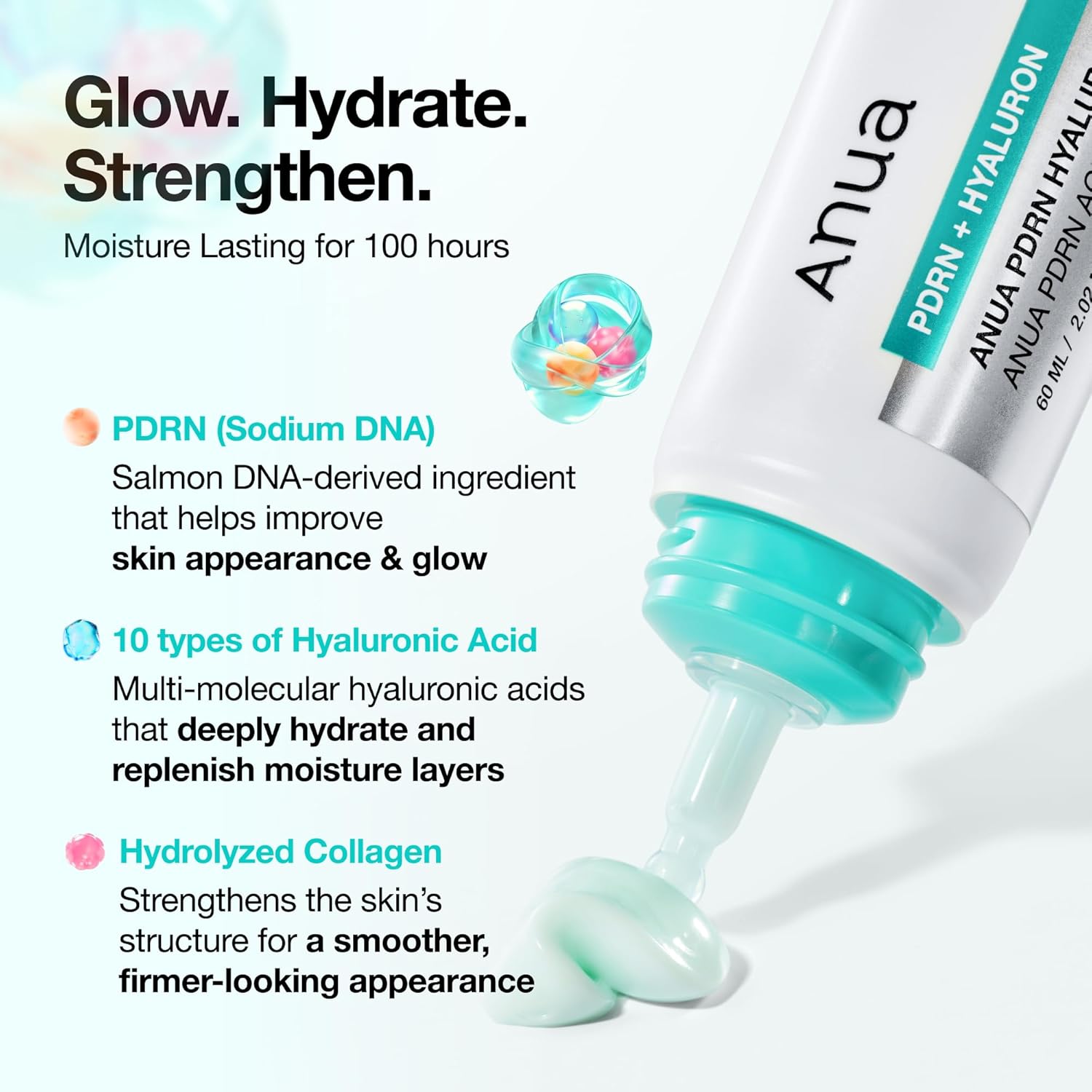 ANUA PDRN Hyaluronic Acid 100 Moisturising Cream Lightweight Moisturising Cream with Salmon PDRN 60ml 5