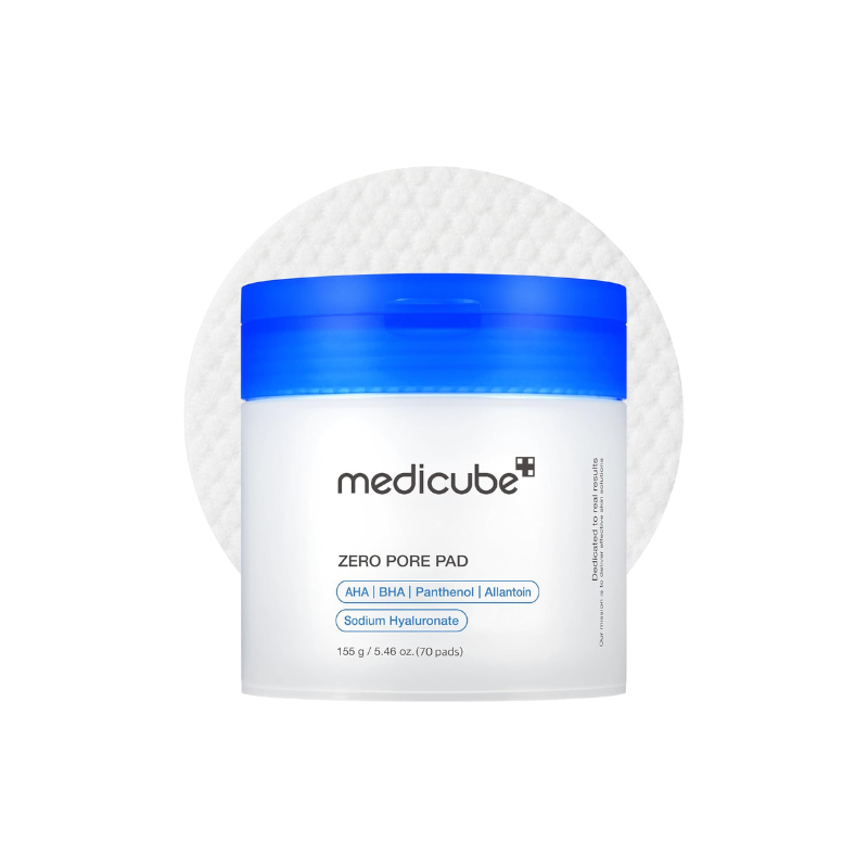 Medicube Toner Pads Zero Pore Pad 2.0 | Dual-Textured Facial Pad for Exfoliation and Pore Care with 4.5% AHA Lactic Acid, 0.45% BHA Salicylic Acid | Ideal for All, Korean Skin Care, 70 Pads (1 Pack)
