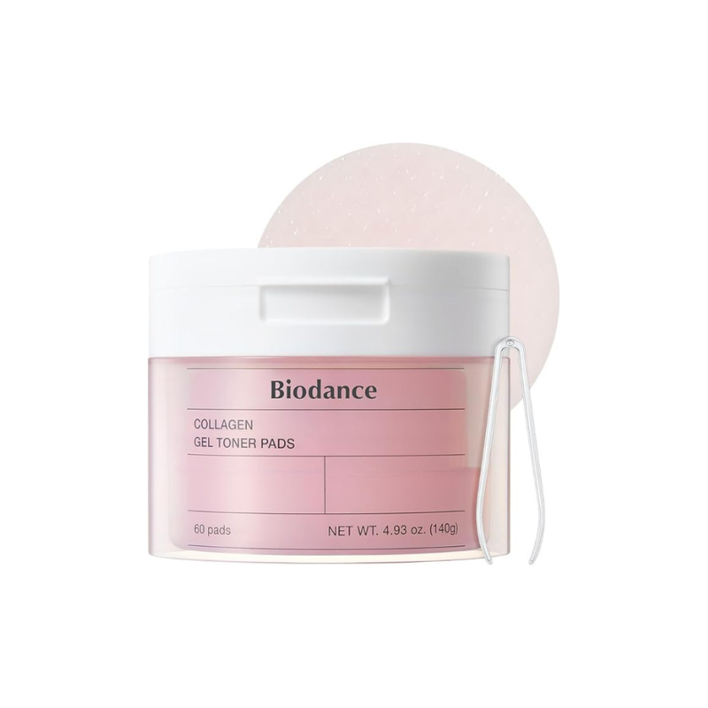 Biodance Collagen Gel Toner Pads, Pore Minimizer for Face, Improving Elasticity, Plumping Toner Pads for Sensitive Skin, Korean Skincare,ㅣ4.93 fl.oz.(140g)*60Pads
