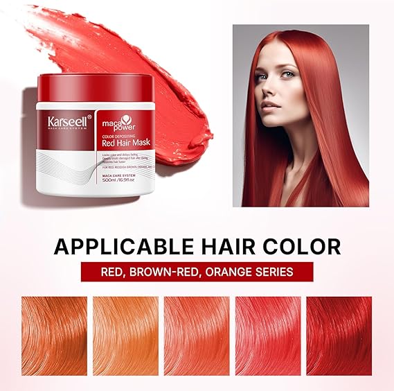 Karseell Color Depositing Red Hair Mask For Red Hair, 500ML 4