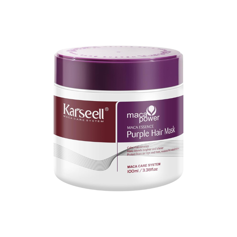 Karseell 3.38floz 100ml Purple Hair Mask Professional Neutralizes Brass & Yellow Tones For Blonde Silver Gray Highlighted Hair