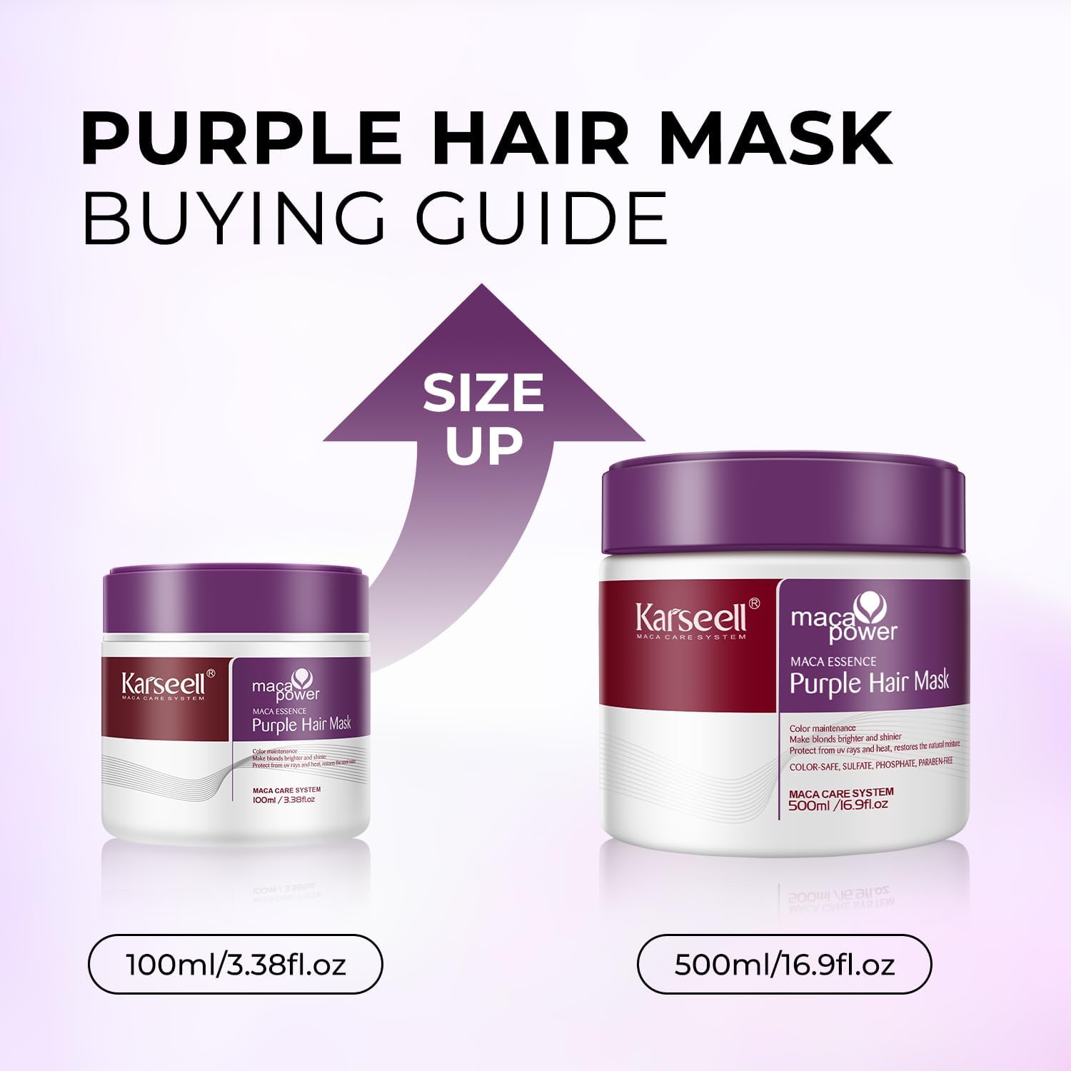 Karseell 3.38floz 100ml Purple Hair Mask Professional Neutralizes Brass & Yellow Tones For Blonde Silver Gray Highlighted Hair 2