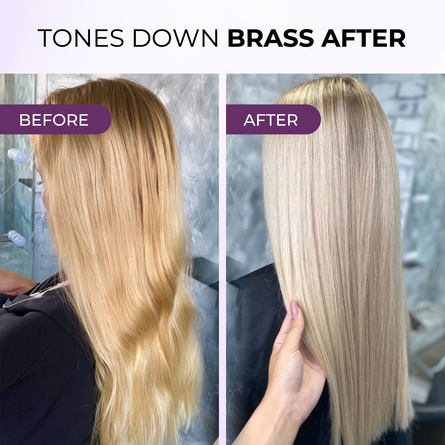 Karseell 3.38floz 100ml Purple Hair Mask Professional Neutralizes Brass & Yellow Tones For Blonde Silver Gray Highlighted Hair 4