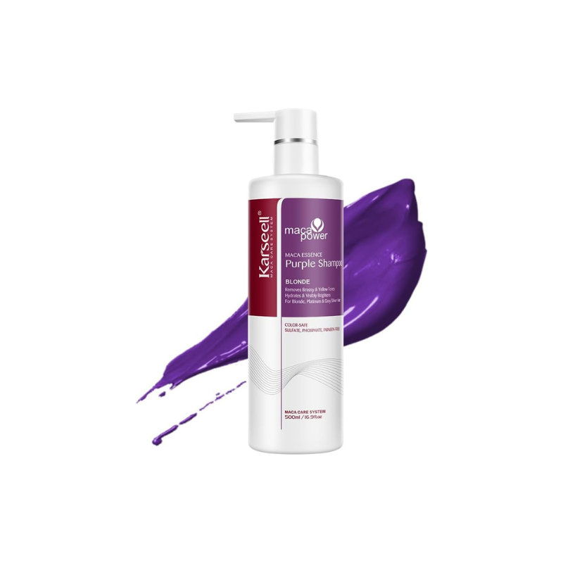 Karseell Purple Shampoo Professional Neutralizes Brass & Yellow Tones For Blonde Silver Gray Highlighted Hair  500ml