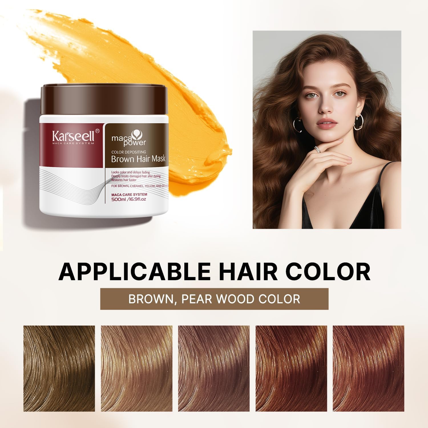 Karseell Color Depositing Brown Hair Mask Soft 500ml 4