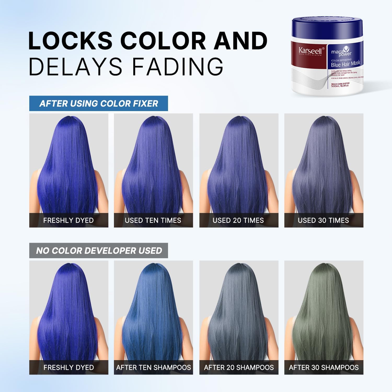 Karseell Color Depositing Blue Hair Mask soft 500ml 2
