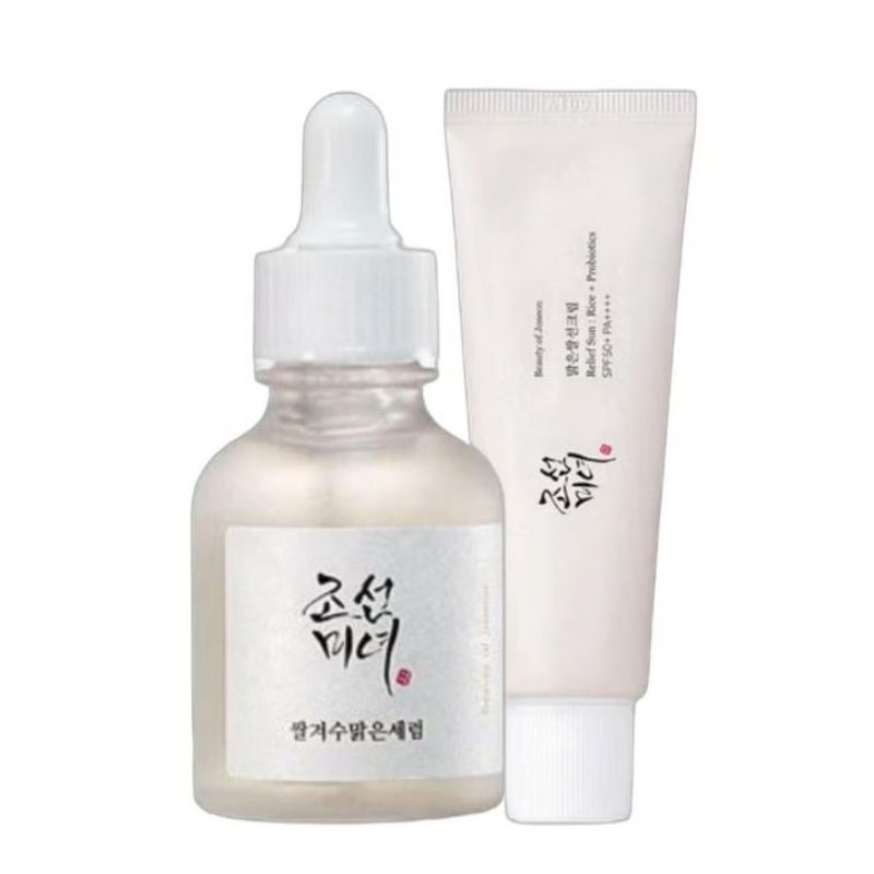 Beauty of Joseon Relief Sun Rice + Probiotics Sunscreen for face moisturizing sunblock with SPF 50 PA++++ 50ml + Glow Deep Serum Rice Alpha-Arbutin 30ml
