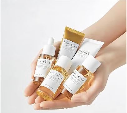 SKIN1004 Madagascar Centella Travel Kit, Basic Skincare Box, Compact Size, Soothing Calming Yellow/White 3