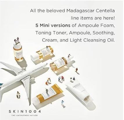 SKIN1004 Madagascar Centella Travel Kit, Basic Skincare Box, Compact Size, Soothing Calming Yellow/White 5
