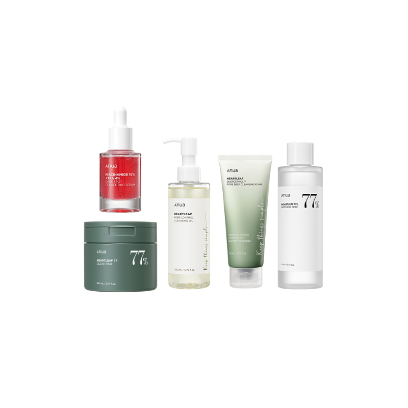 ANUA Heartleaf All-In-One Skincare Set for Clear & Calm Skin