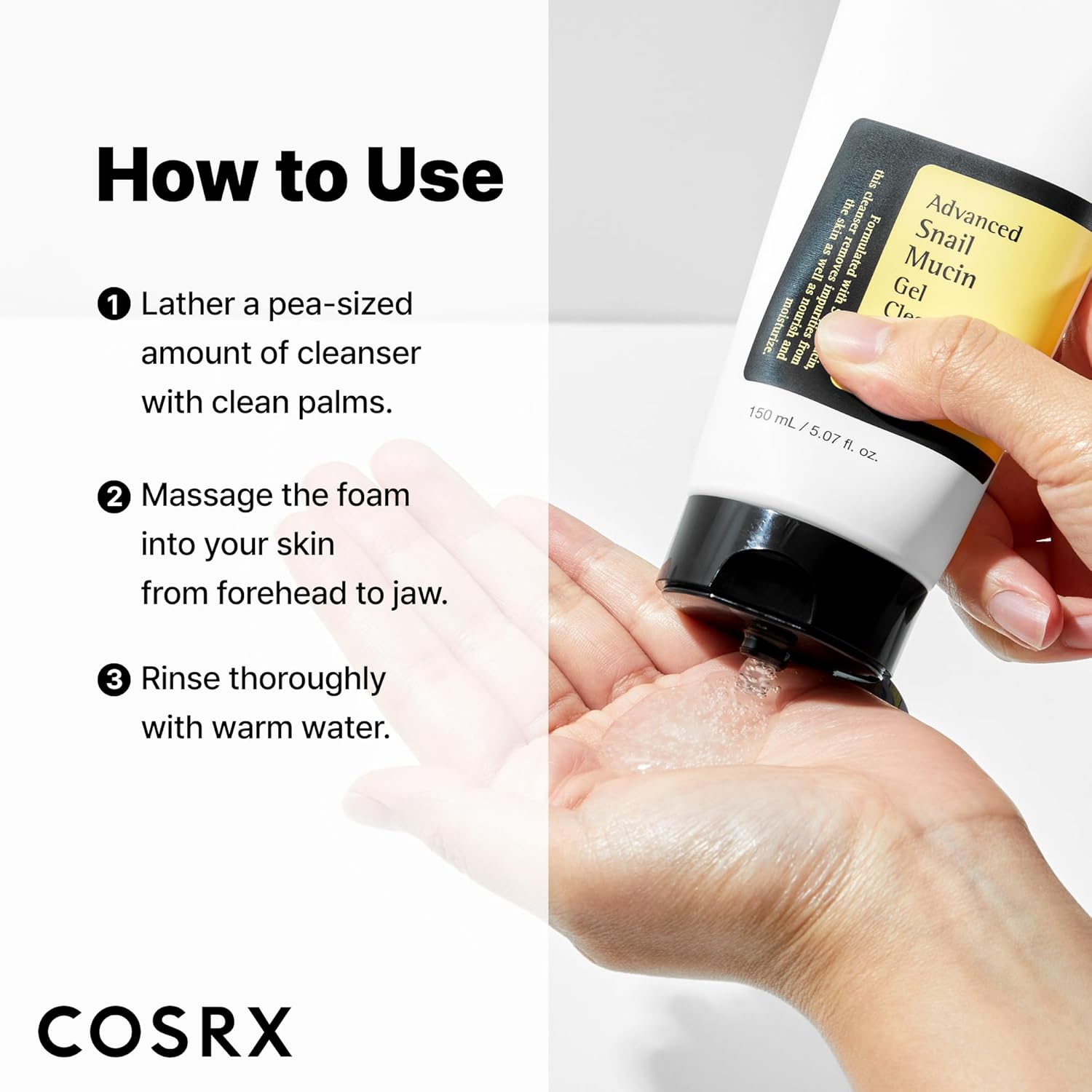 Cosrx Advanced Snail Mucin Gel Cleanser 150 Ml 3