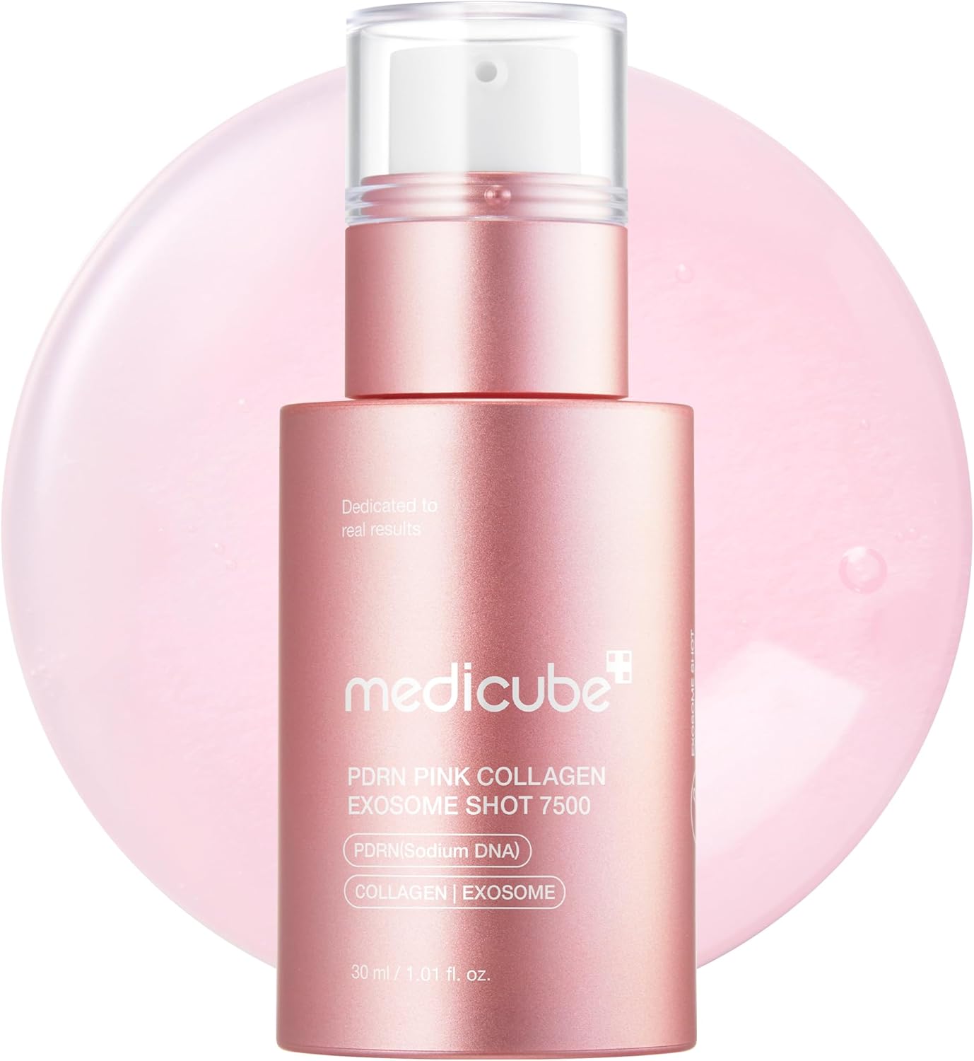 Medicube PDRN Pink Collagen Exosome Shot Serum 7,500 PPM | Liquid Skin Booster | Exosome, Salmon DNA PDRN, Spicules 
