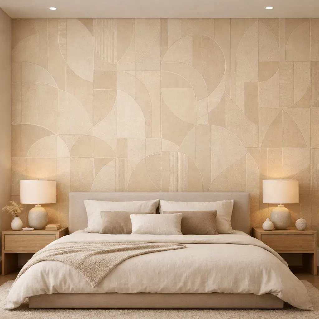 Residential bedroom wallpaper