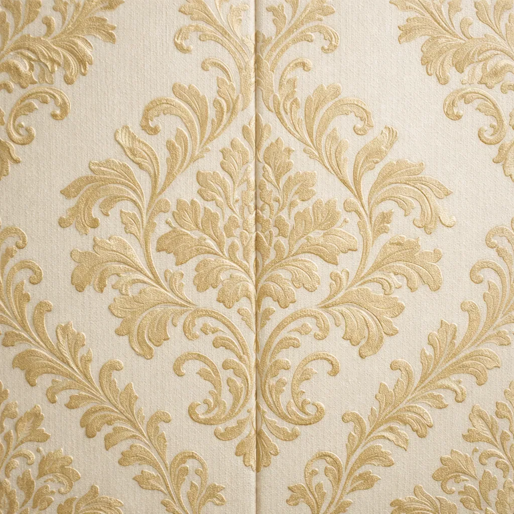 Damask wallpaper pattern detail