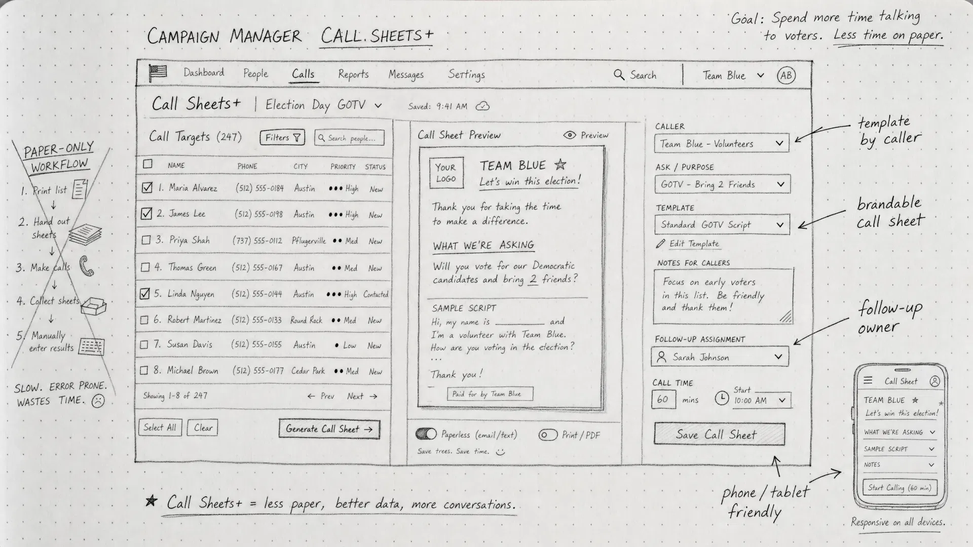 Call Sheets+ workflow