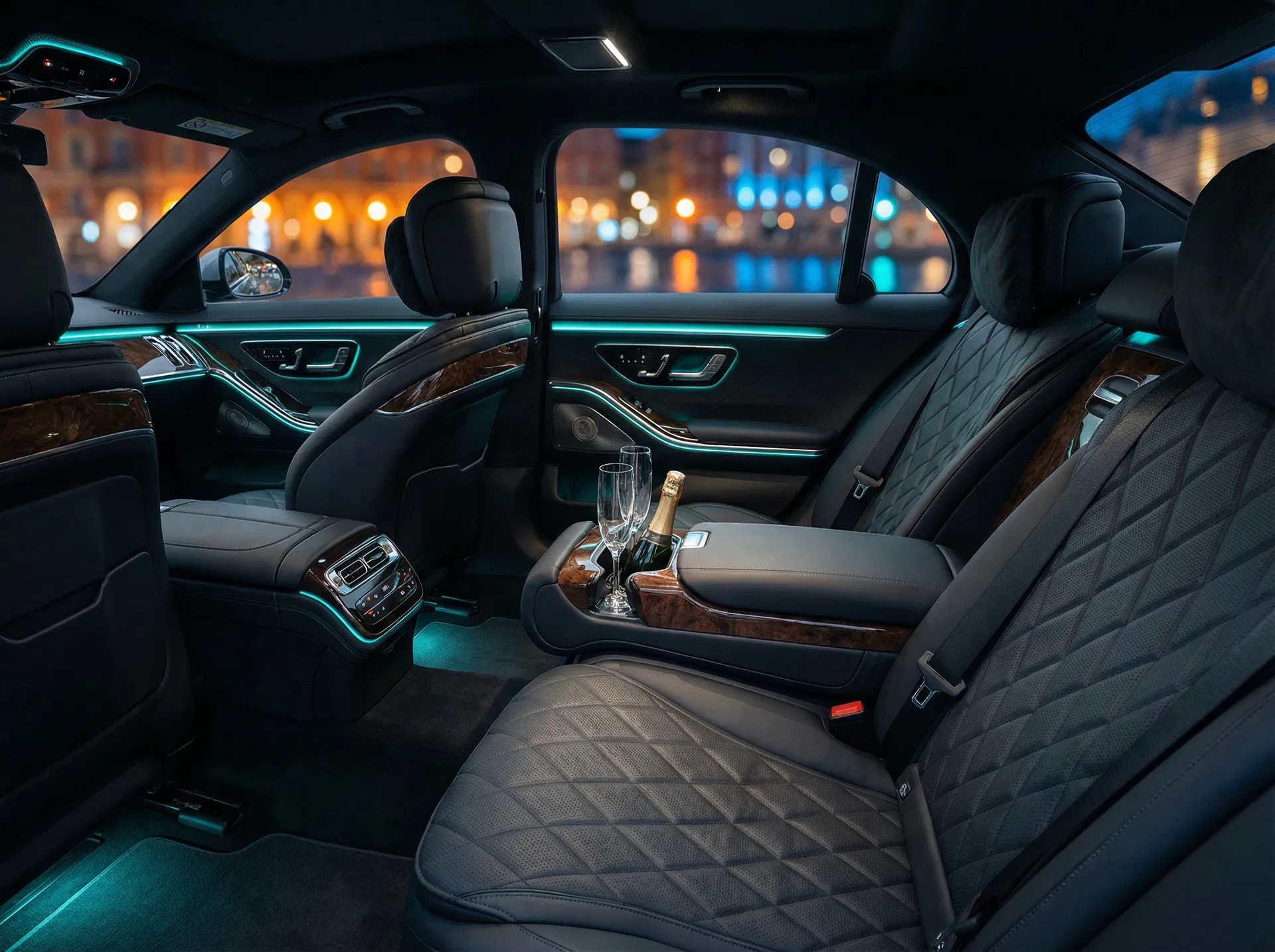 Intérieur luxueux Mercedes — Chauffeur Privé Nice — Grande Remise Nice — VTC Nice
