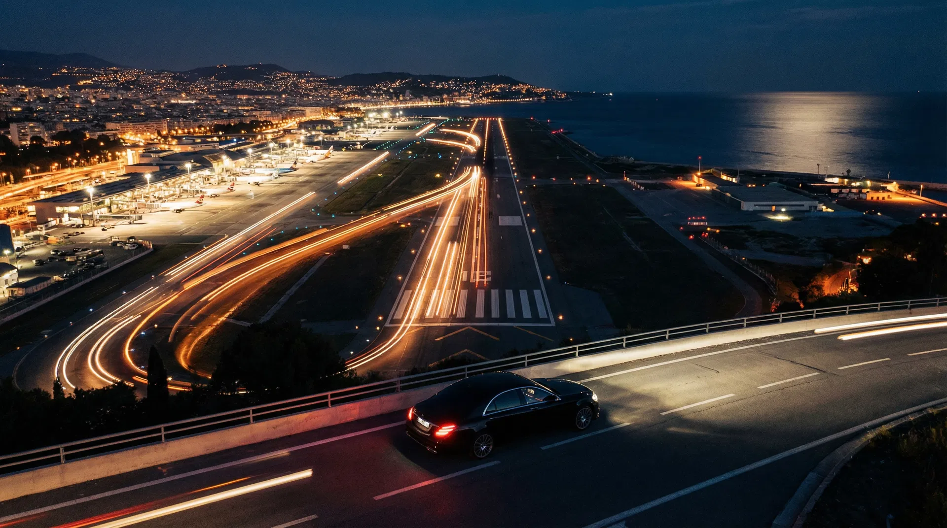 Aéroport de Nice de nuit