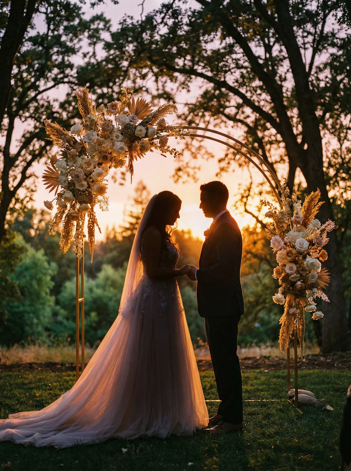 bride and groom wedding photography sacramento golden hour ceremony