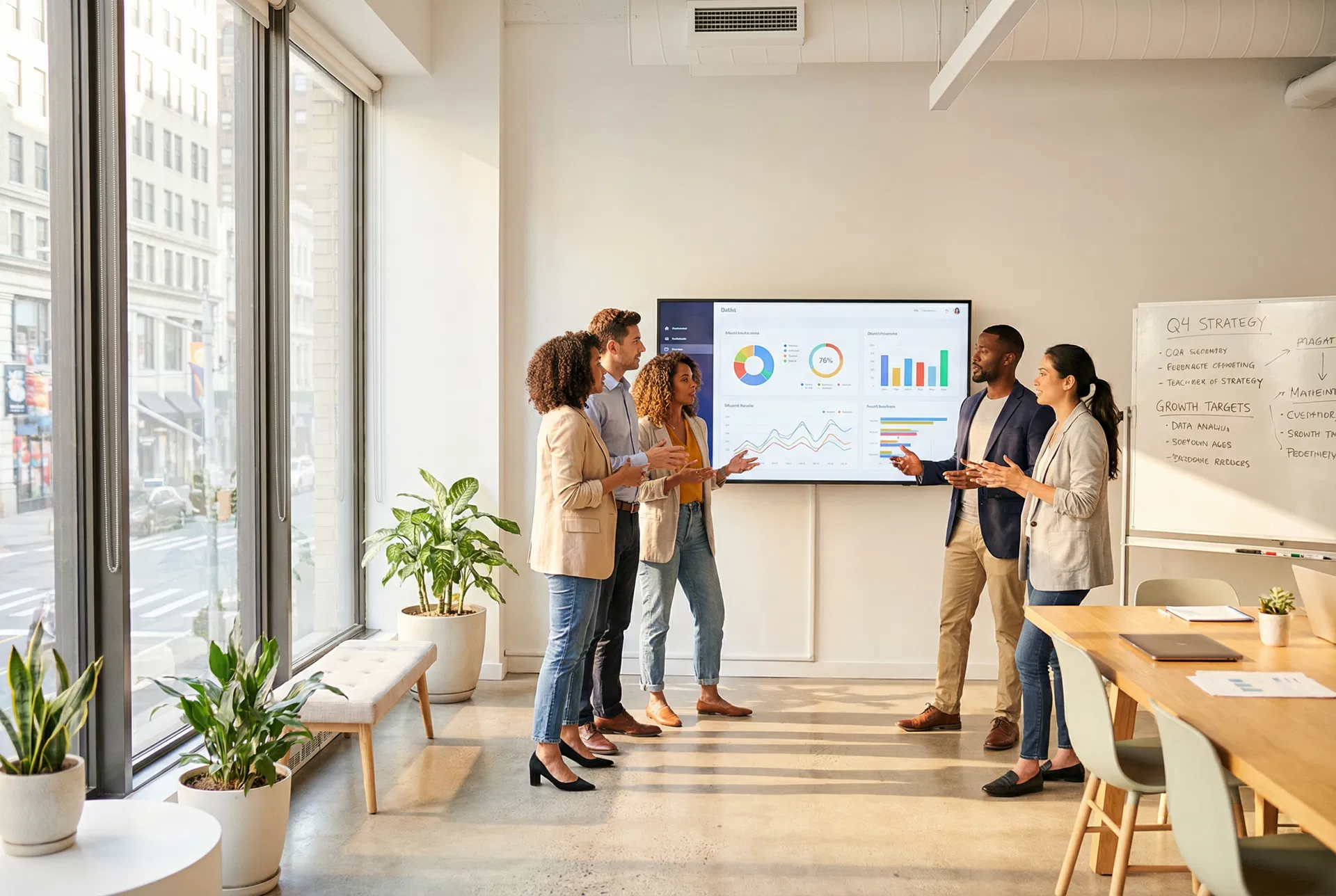 OvalPage team collaborating on marketing strategy