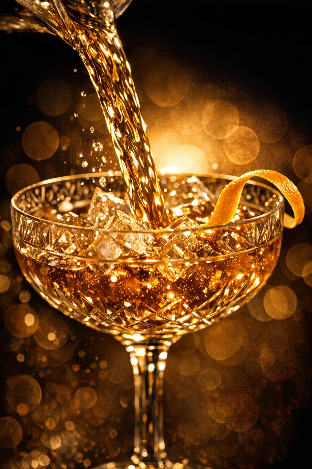 Cinematic cocktail detail shot