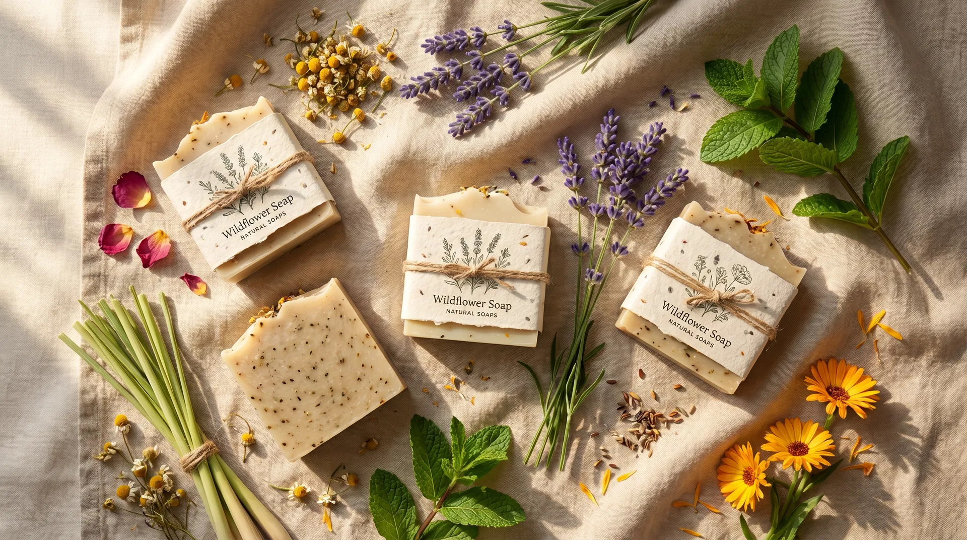 daTina Naturals handcrafted natural soap collection with botanicals
