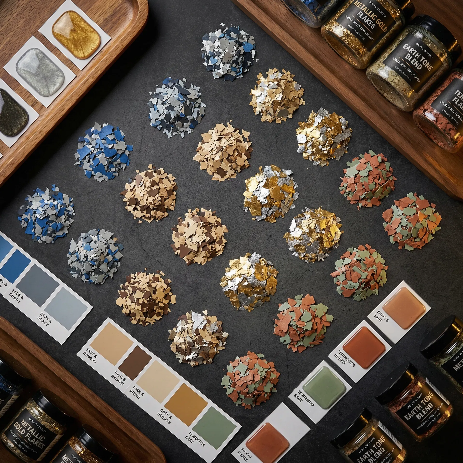 Muestras de diseños epoxy flake