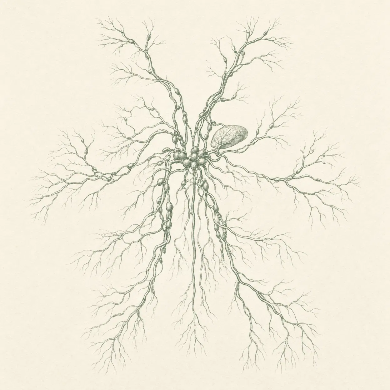Lymphatic river network — a delicate branching system of vessels resembling a river delta