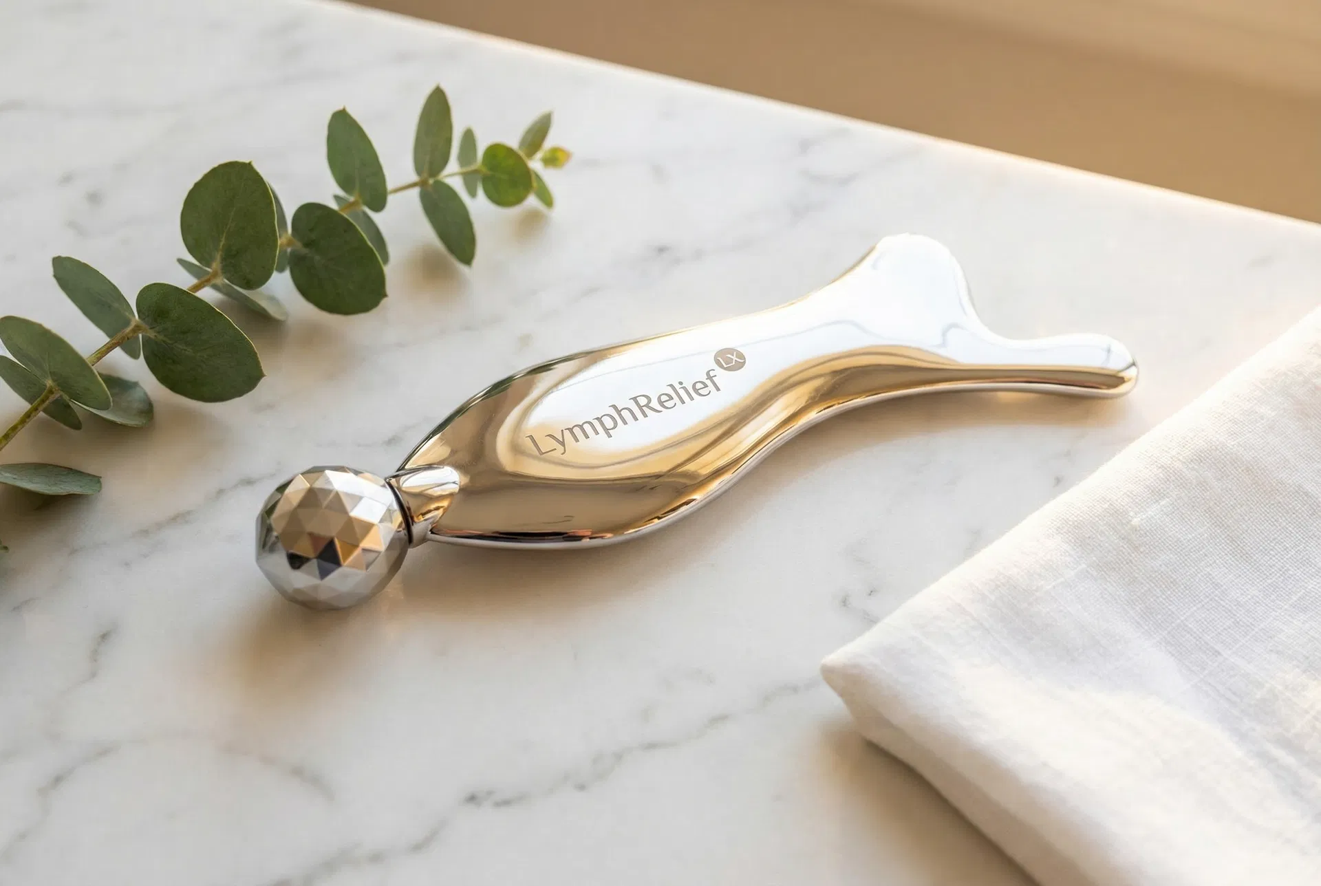 Lymphex Device lifestyle shot — premium wellness aesthetic