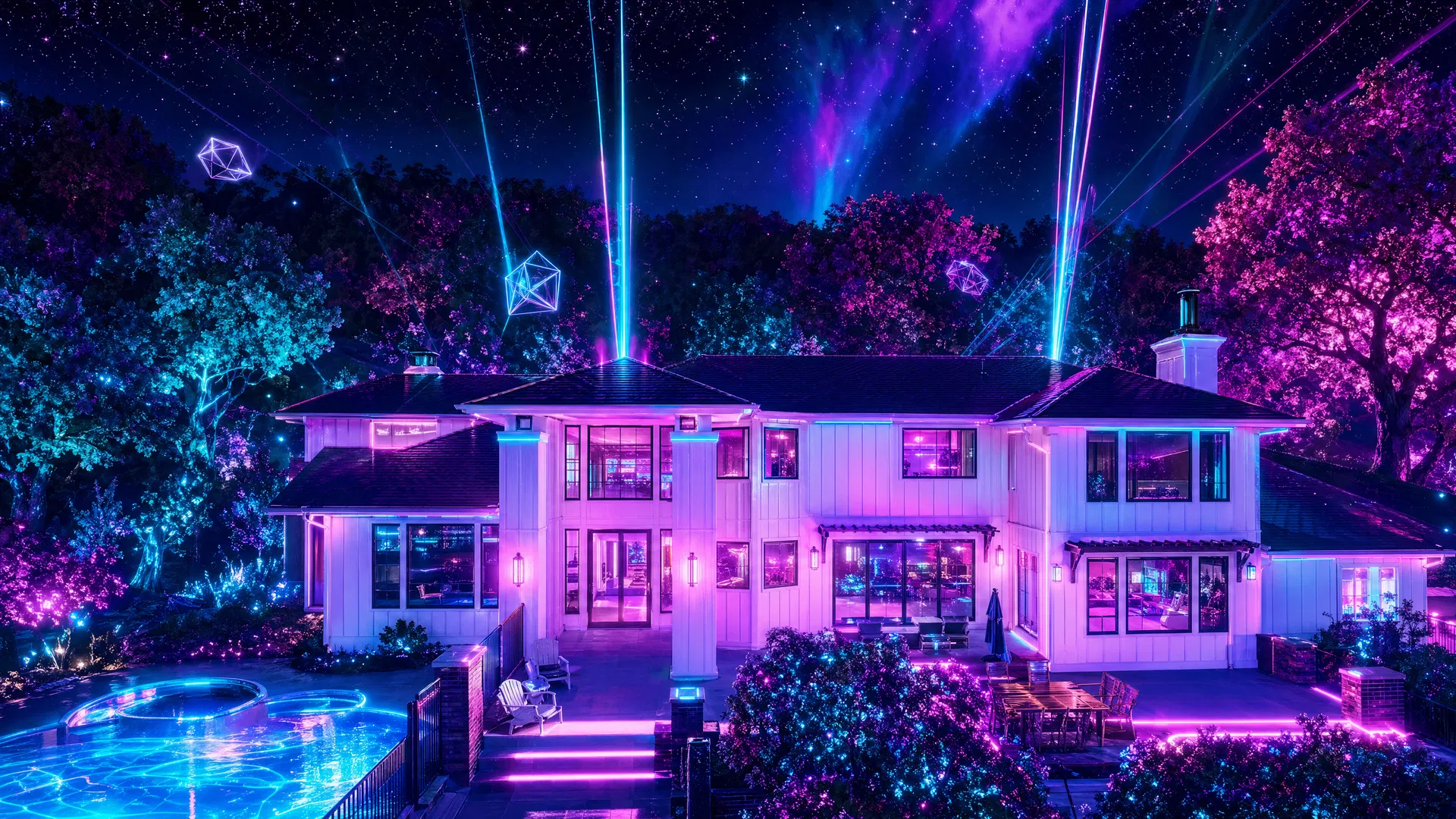 120 Greenbank Dr lit up for SMITHAPALOOZA